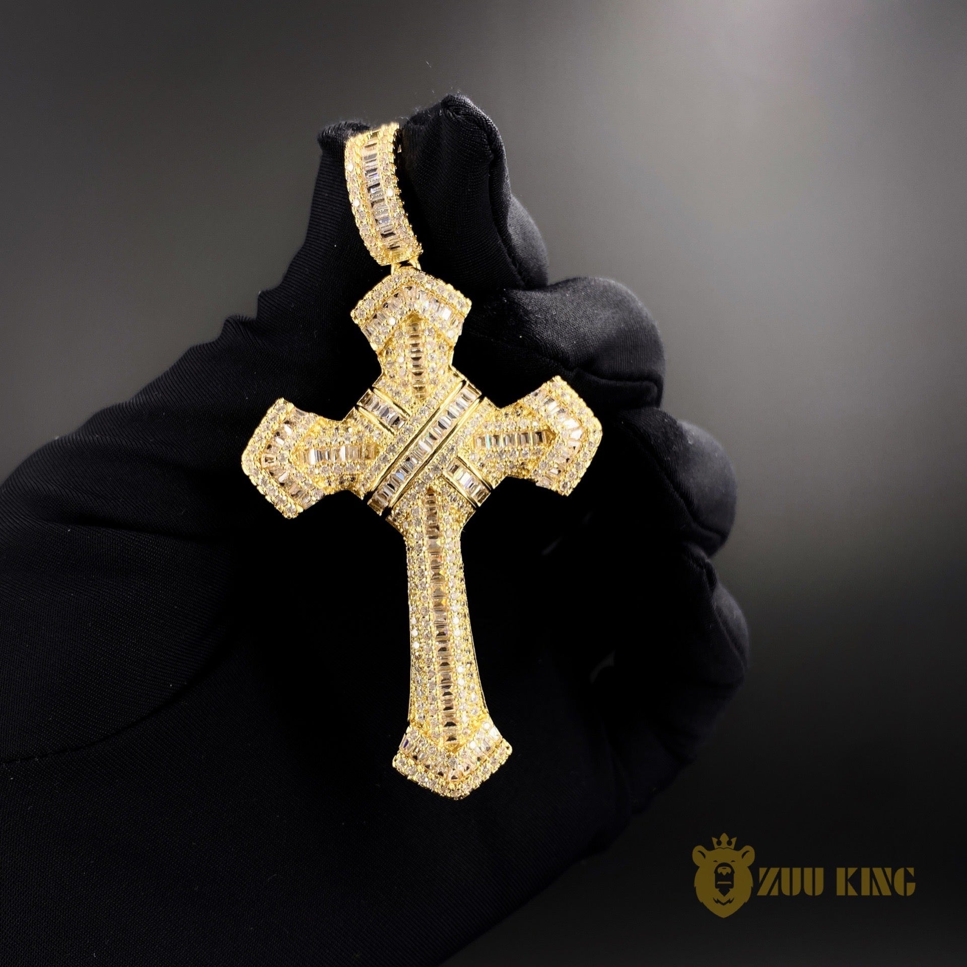 New Design Iced Baguette Jesus Cross Pendant ZUU KING