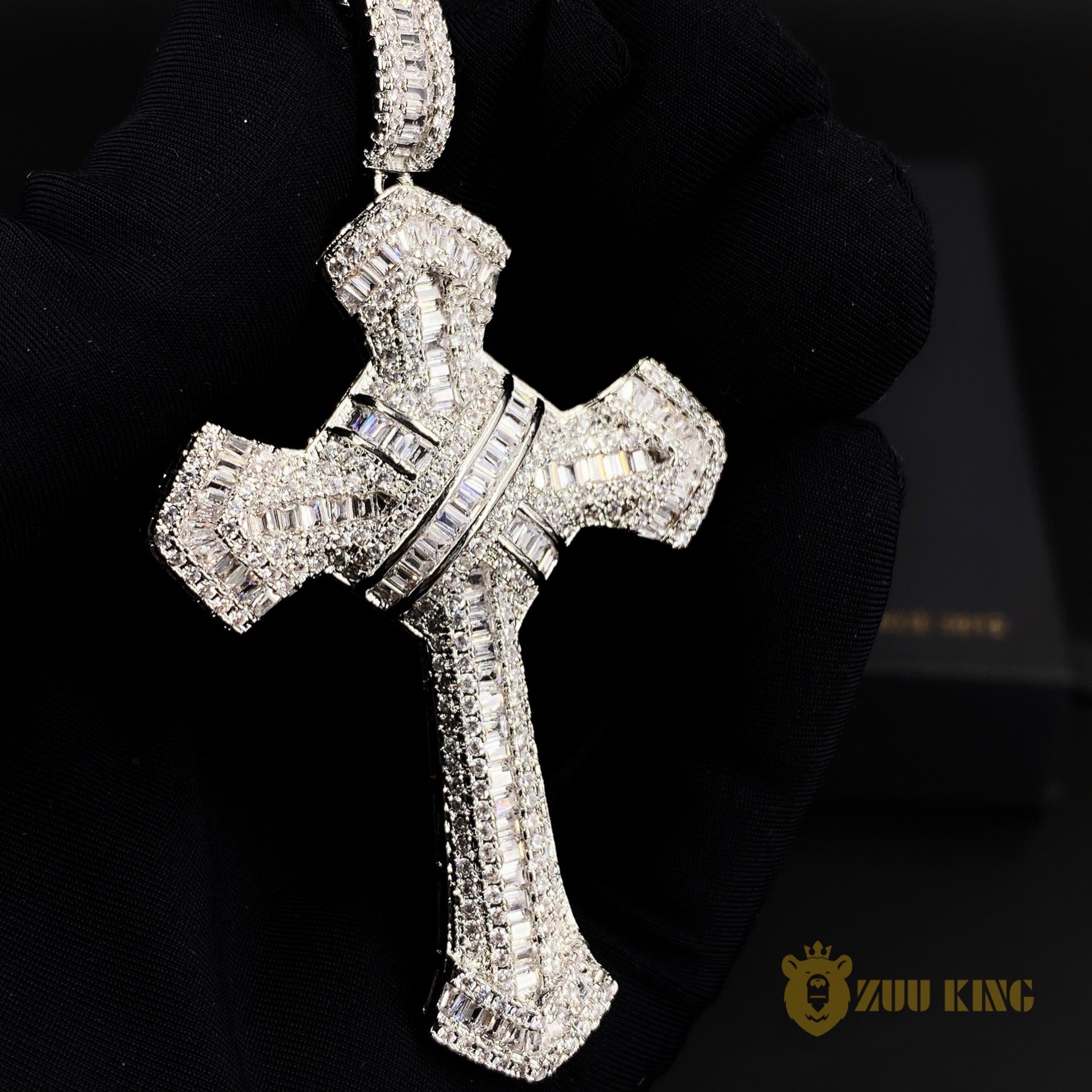 New Design Iced Baguette Jesus Cross Pendant ZUU KING