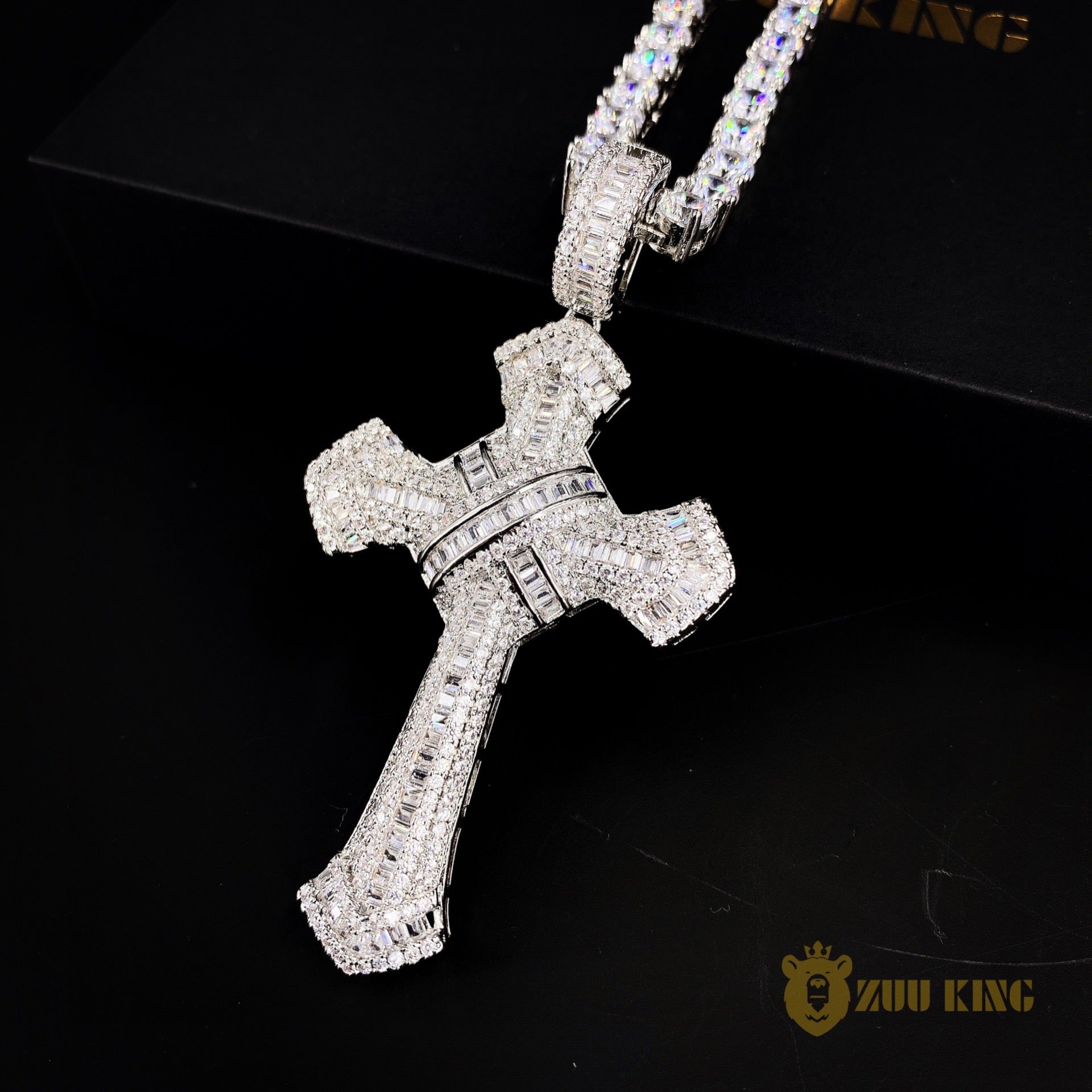 New Design Iced Baguette Jesus Cross Pendant ZUU KING