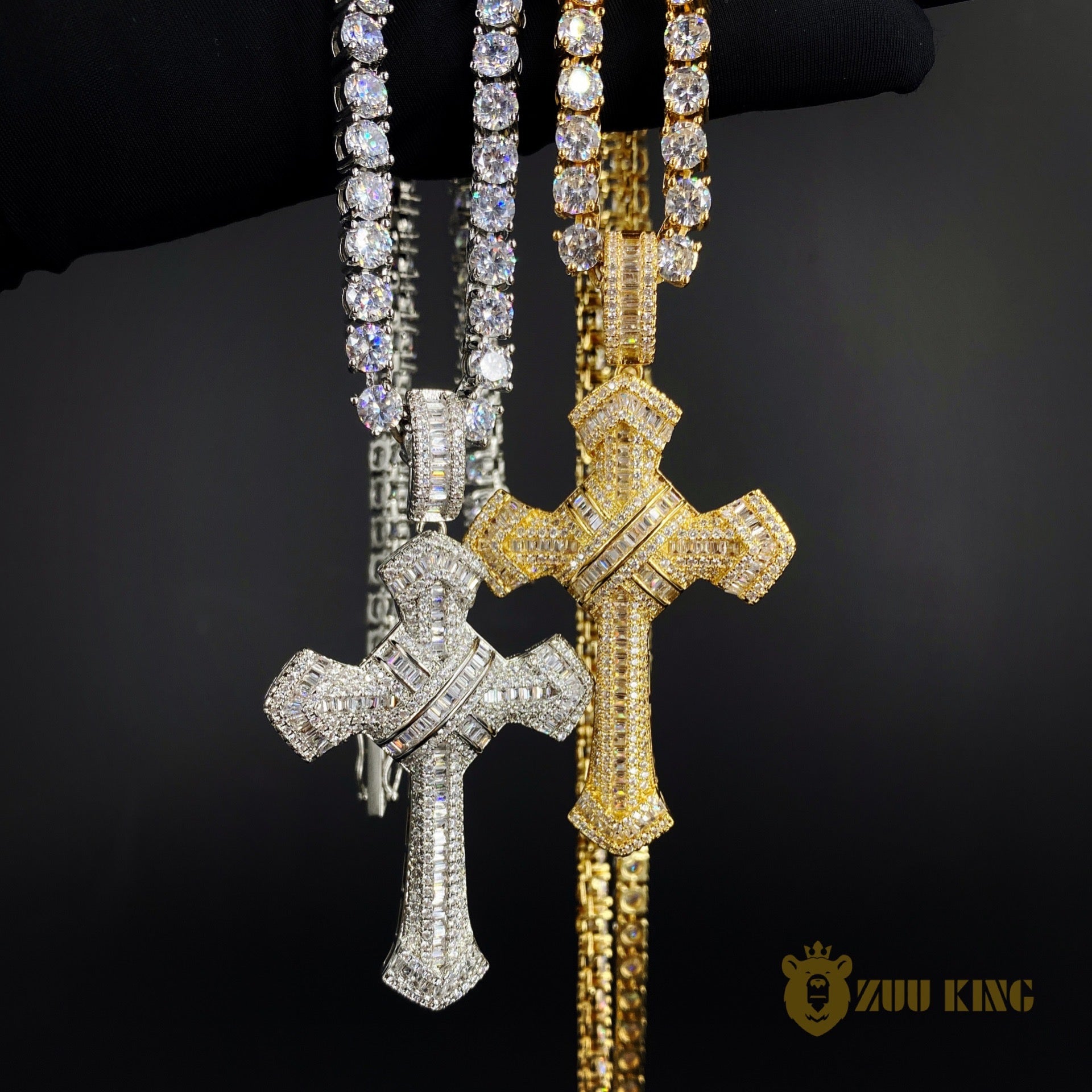 New Design Iced Baguette Jesus Cross Pendant ZUU KING