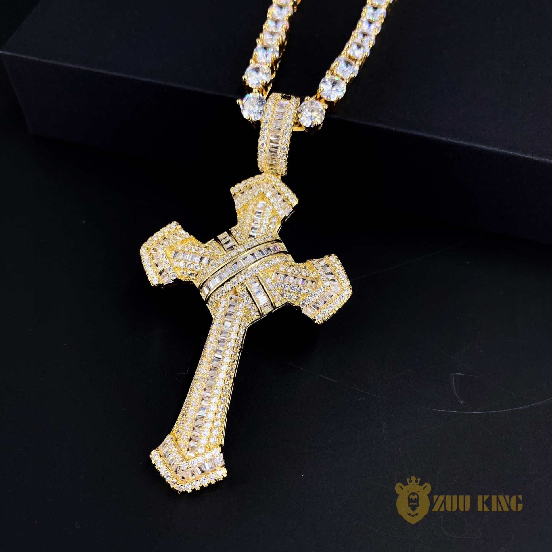 New Design Iced Baguette Jesus Cross Pendant ZUU KING