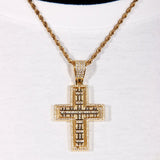 Rotatable Front And Back Iced Cross Pendant ZUU KING