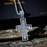 Rotatable Front And Back Iced Cross Pendant ZUU KING