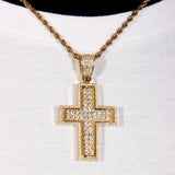 Rotatable Front And Back Iced Cross Pendant ZUU KING