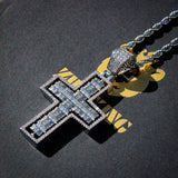 Rotatable Front And Back Iced Cross Pendant ZUU KING