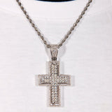 Rotatable Front And Back Iced Cross Pendant ZUU KING