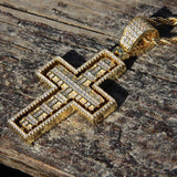 Rotatable Front And Back Iced Cross Pendant ZUU KING