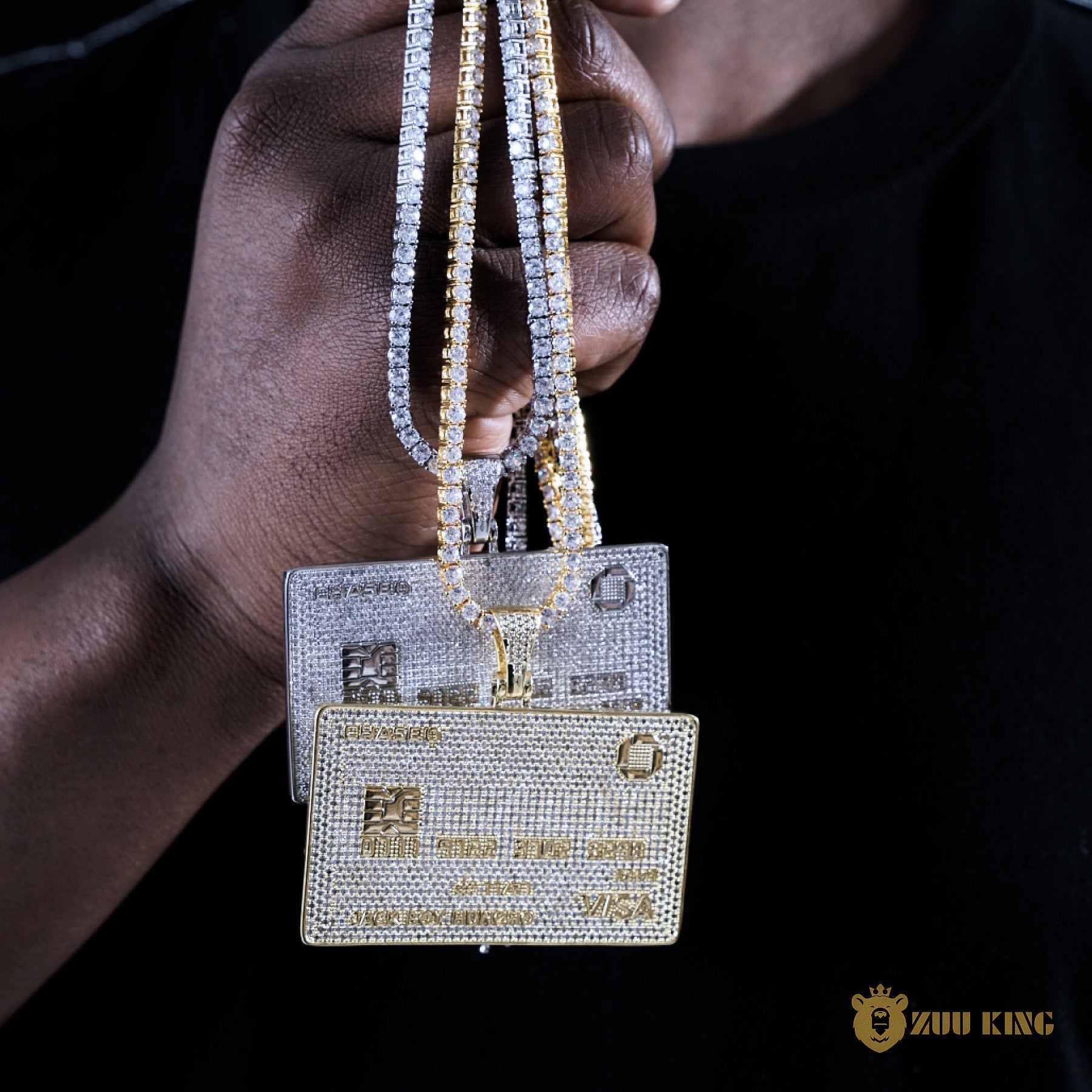 Visa Credit Card Bank Card Iced Pendant ZUU KING